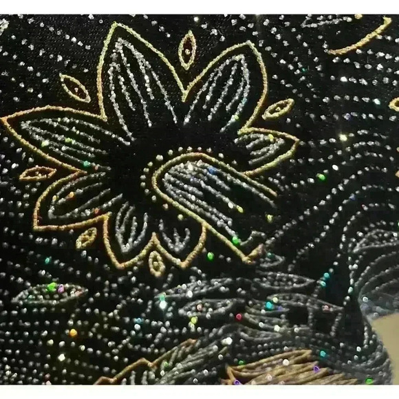 VTG Blazer Jacket 16 Black Silver Gold Sparkles Shimmer Norton McNaughton 1980s - Picture 5 of 10